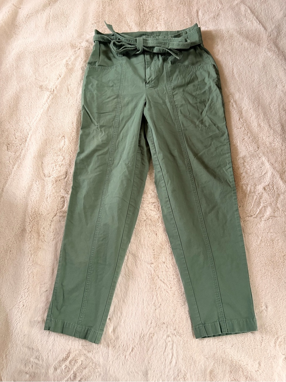 A New Day Olive Green Belted Utility Pants Size 10